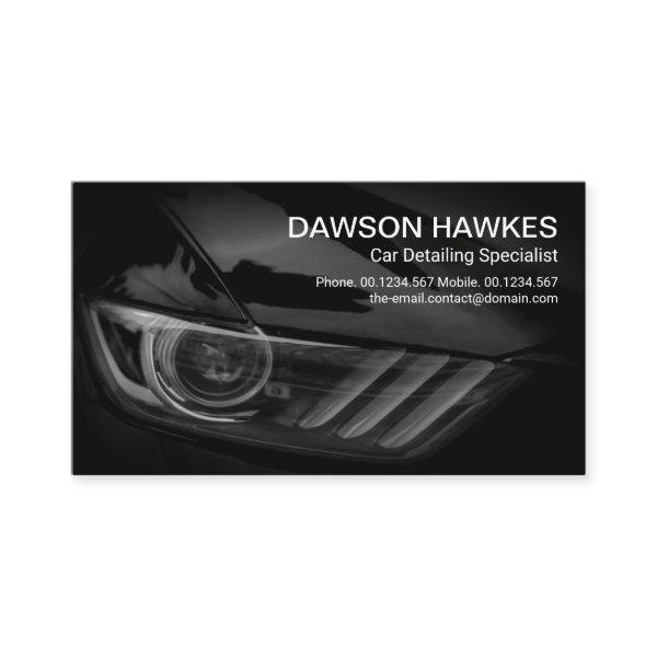 Black Sports Car Headlights Auto Detailing