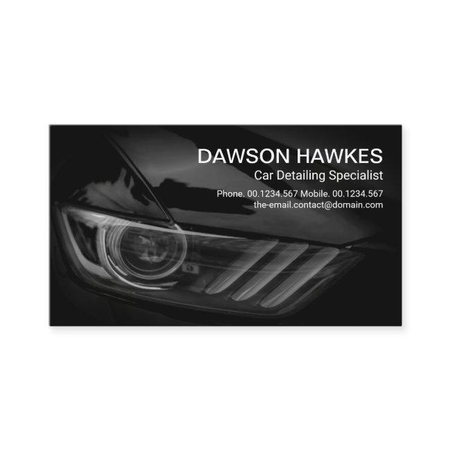 Black Sports Car Headlights Auto Detailing