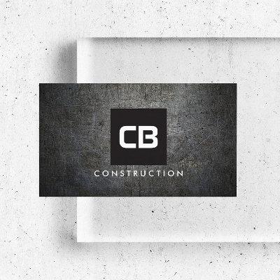 Black Square Monogram Grunge Metal Construction