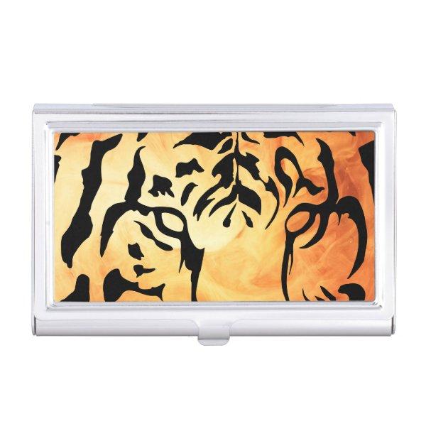 Black Striped Tiger on Fiery Orange  Case