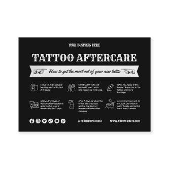 Black Tattoo Aftercare Card Template with Icon