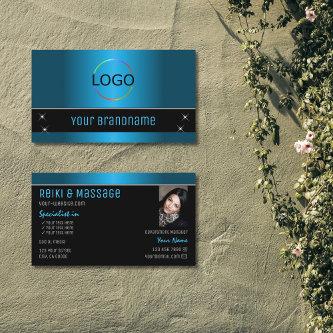 Black Teal Gradient Modern with Logo and Photo