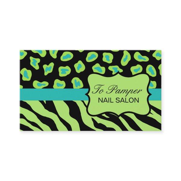Black, Teal & Green Zebra & Cheetah Skin Custom