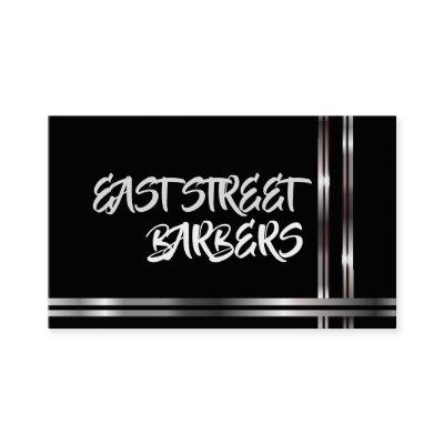 Black Template with Silver and Black Stripes on an