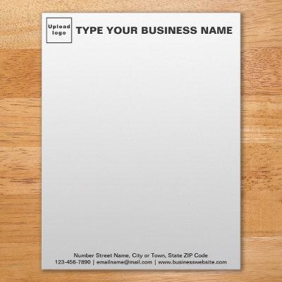 Black Texts on Header and Footer of Business Letterhead