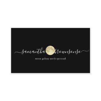 Black Tiny Watercolor Gold Moon