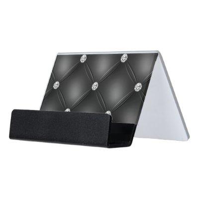 Black Tufted Small Square Decorative Pattern Desk  Holder