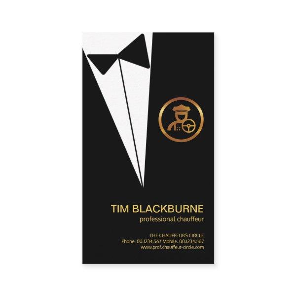 Black Tuxedo Gold Chauffeur Boutonniere Button