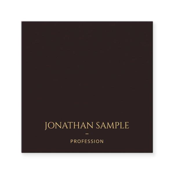 Black Velvet Faux Gold Text Font Template Stylish Square