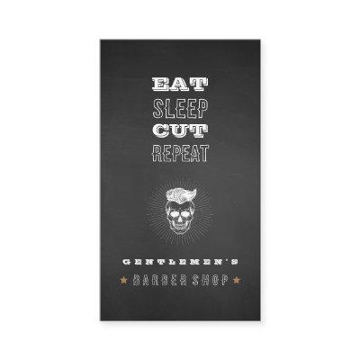 Black Vintage Retro Barber Shop Skull