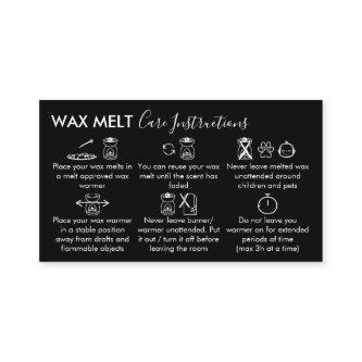 Black Wax Melt Care Instructions