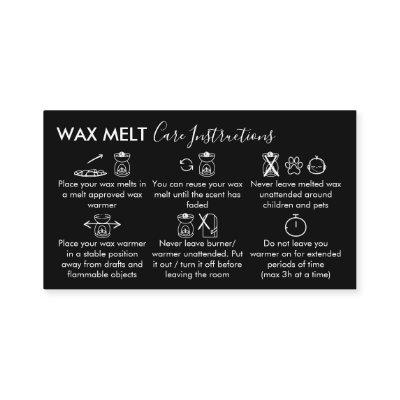 Black Wax Melt Care Instructions