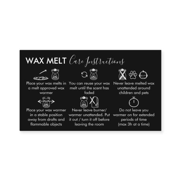 Black Wax Melt Care Instructions