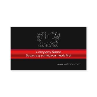 Black Welsh Dragon with red metallic-look stripe