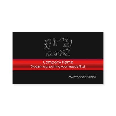 Black Welsh Dragon with red metallic-look stripe