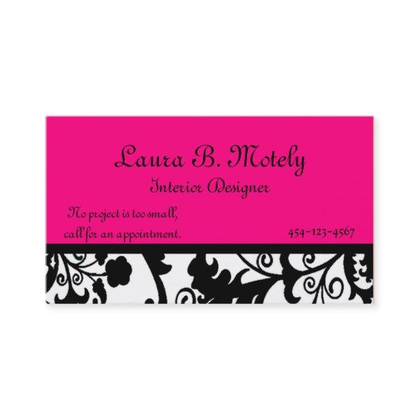 Black, White, and Pink Damask