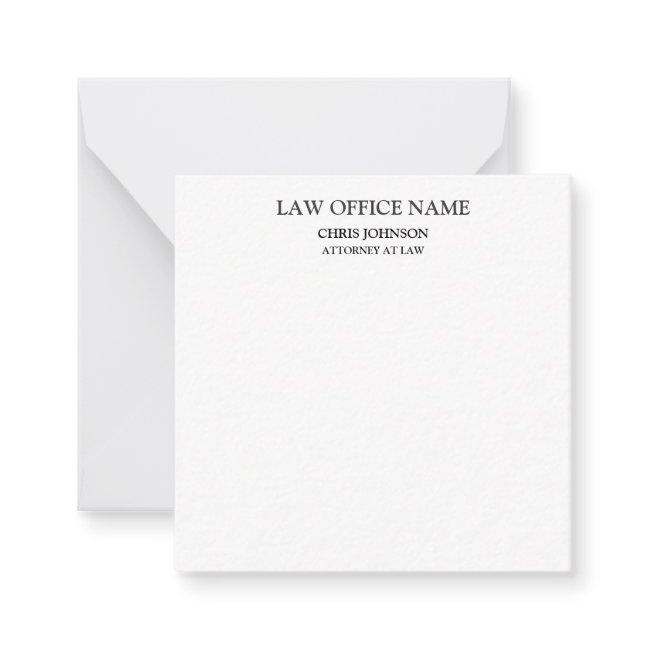 Black White Attorney at Law Business Profile Note Card