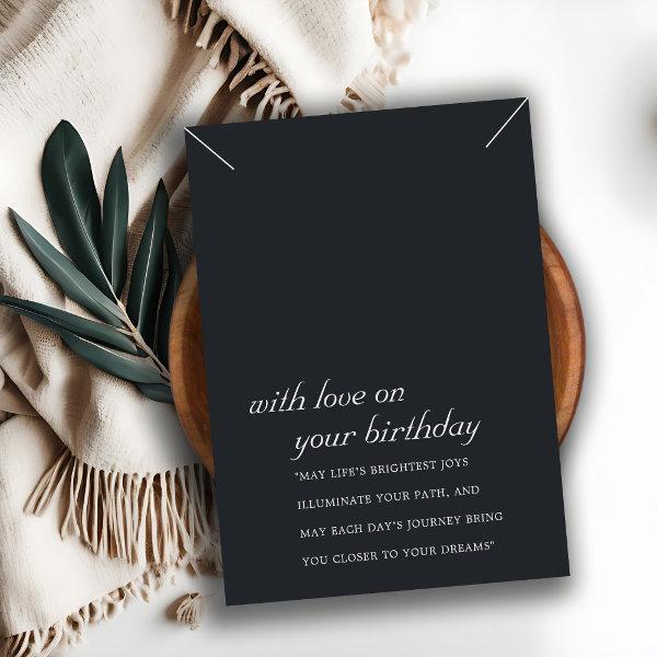 BLACK WHITE BIRTHDAY GIFT NECKLACE DISPLAY CARD