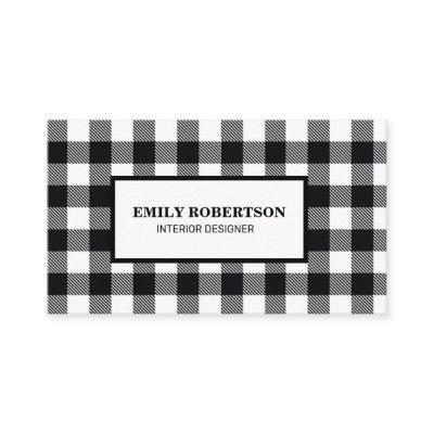 Black White Buffalo Plaid Rustic