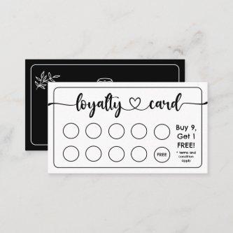 Black & White Café Coffee Shop Add Your Logo Loyalty Card