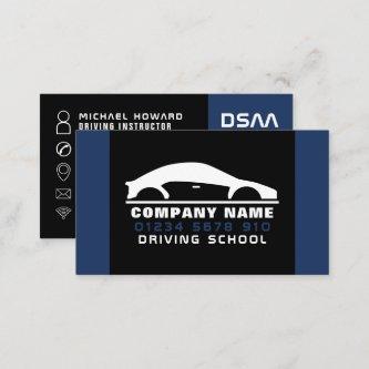 Black & White Car Logo, Driving School, Instructor