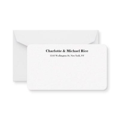 Black White Classical Bold Text Elegant Family Note Card