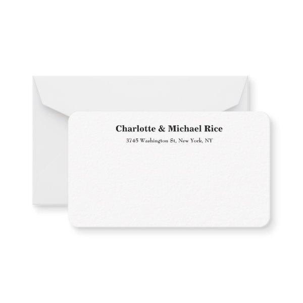 Black White Classical Bold Text Elegant Family Note Card