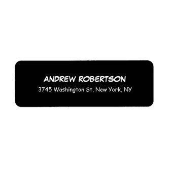 Black White Comic Pro Elegant Return Address Label