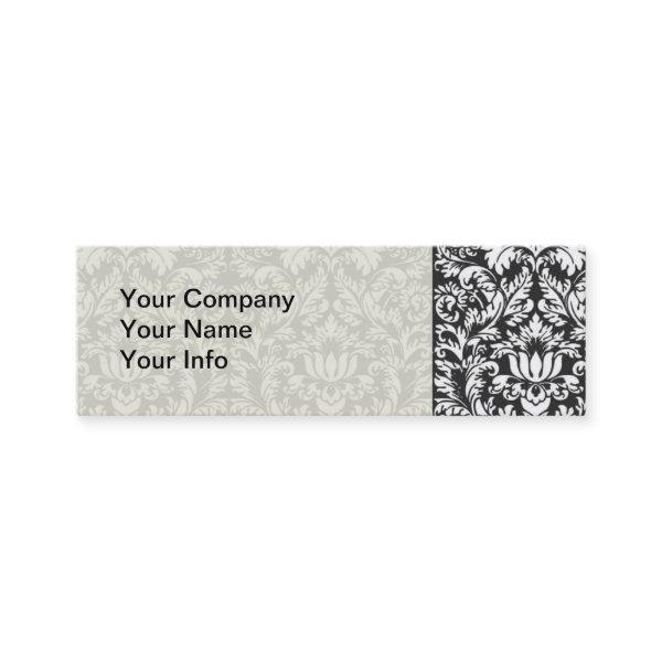 Black White Damask Lace Brocade Mini