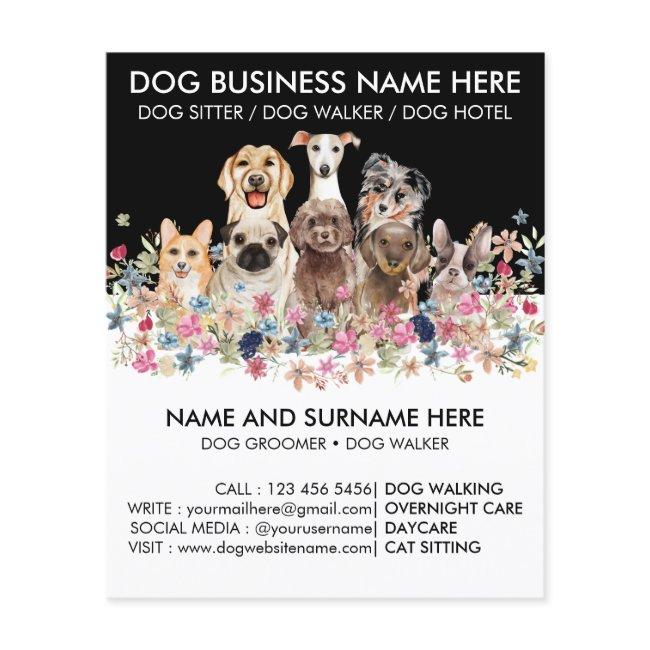 Black White Dog Walker Pet Sitter Grooming