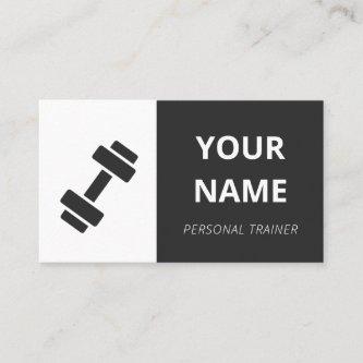 Black & White Dumbbell Personal Trainer Fitness