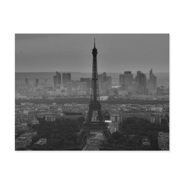 Black White Eiffel Tower Paris Europe Travel Postcard
