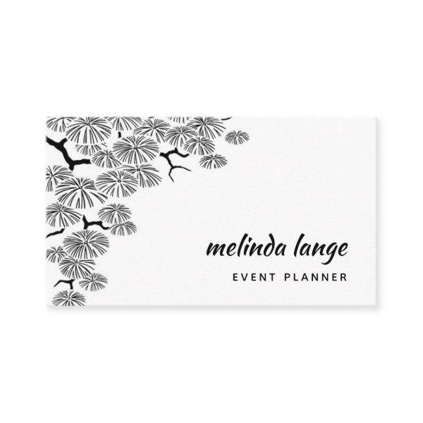 Black White Elegant Botanical Pine Branch