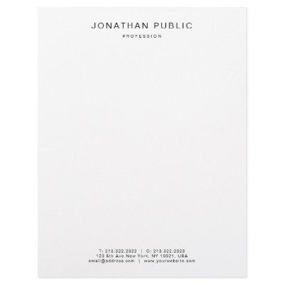 Black White Elegant Modern Minimalist Template Letterhead