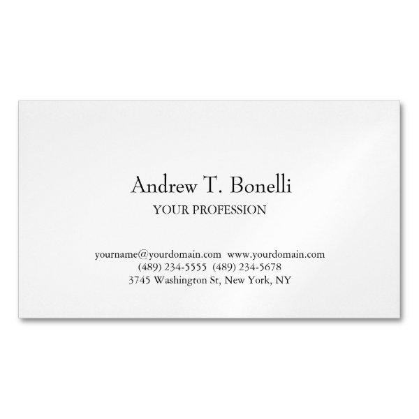 Black White Elegant Plain Simple  Magnet