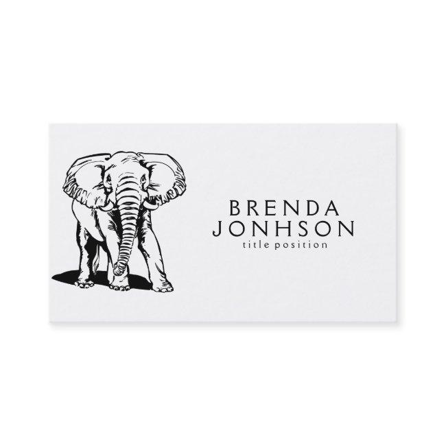 Black & White Elephant Illustration