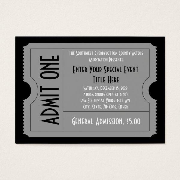 Black+White Event Ticket Pack, Lg  Sz