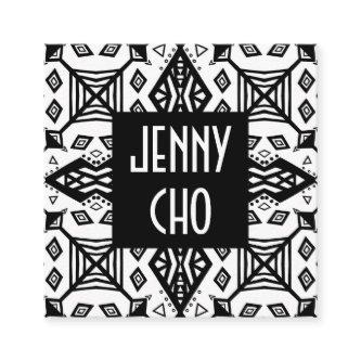 Black & White Geometric Modern Pattern Square