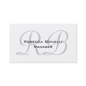 Black White Gray Script Monogram