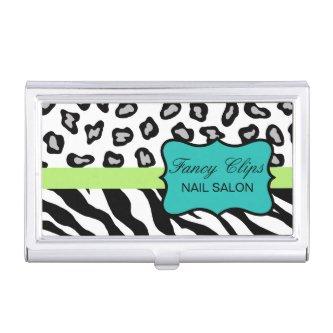 Black White Green Turquoise Zebra Leopard Skin  Case