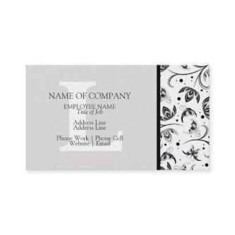 Black White Grey Gray Designer Monogrammed Damask