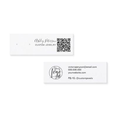 Black white jewelry earring display qr code mini