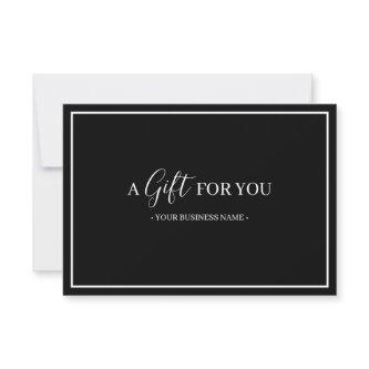 Black White Line Frame Customized Gift Certificate