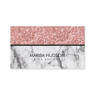 Black White Marble Pink Rose Glitter
