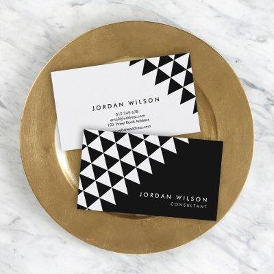 Black & White Minimalist Triangle Modern Geometric