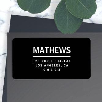 Black & White | Modern Bold Return Address Label