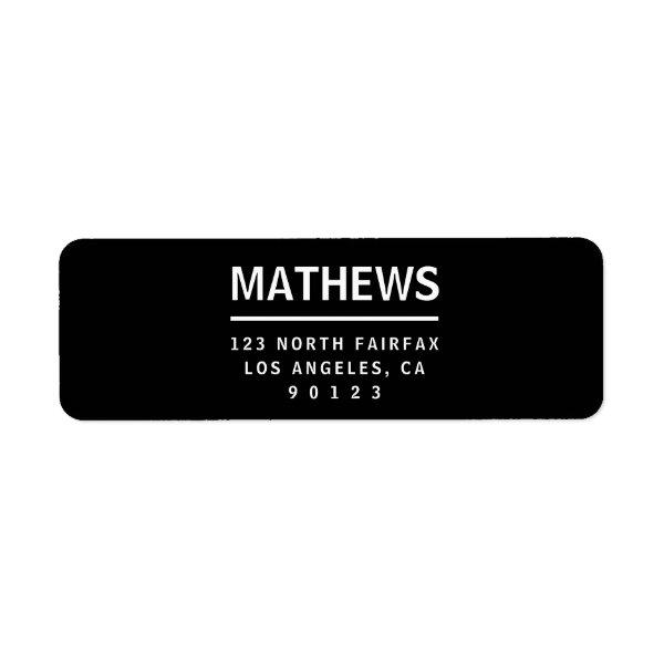 Black & White | Modern Bold Return Address Label