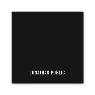 Black White Modern Elegant Minimalist Plain Cool Square