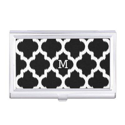 Black & White Modern Ikat Quatrefoil Pattern Case For