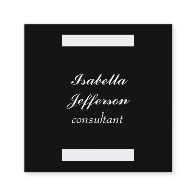 Black White Modern Minimalist Professional Elegant Square